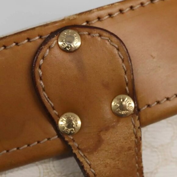 CELINE Macadam Canvas Hat Case Trunk PVC Leather White Authentic - Picture 7 of 16